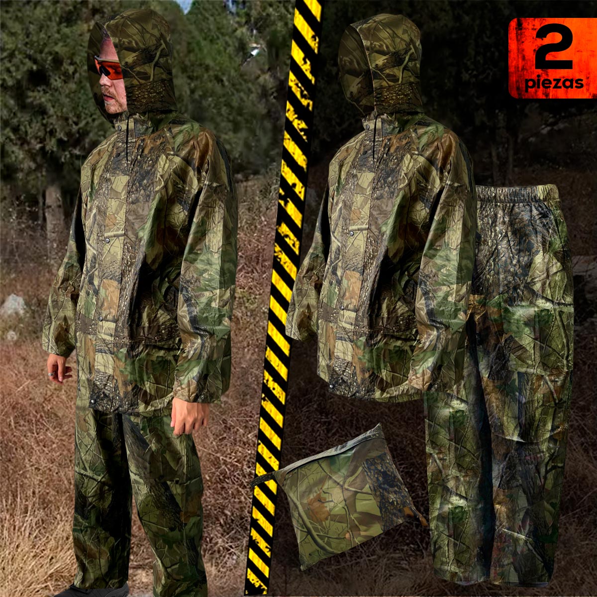 Impermeable Moto Camuflado 2 Piezas 189